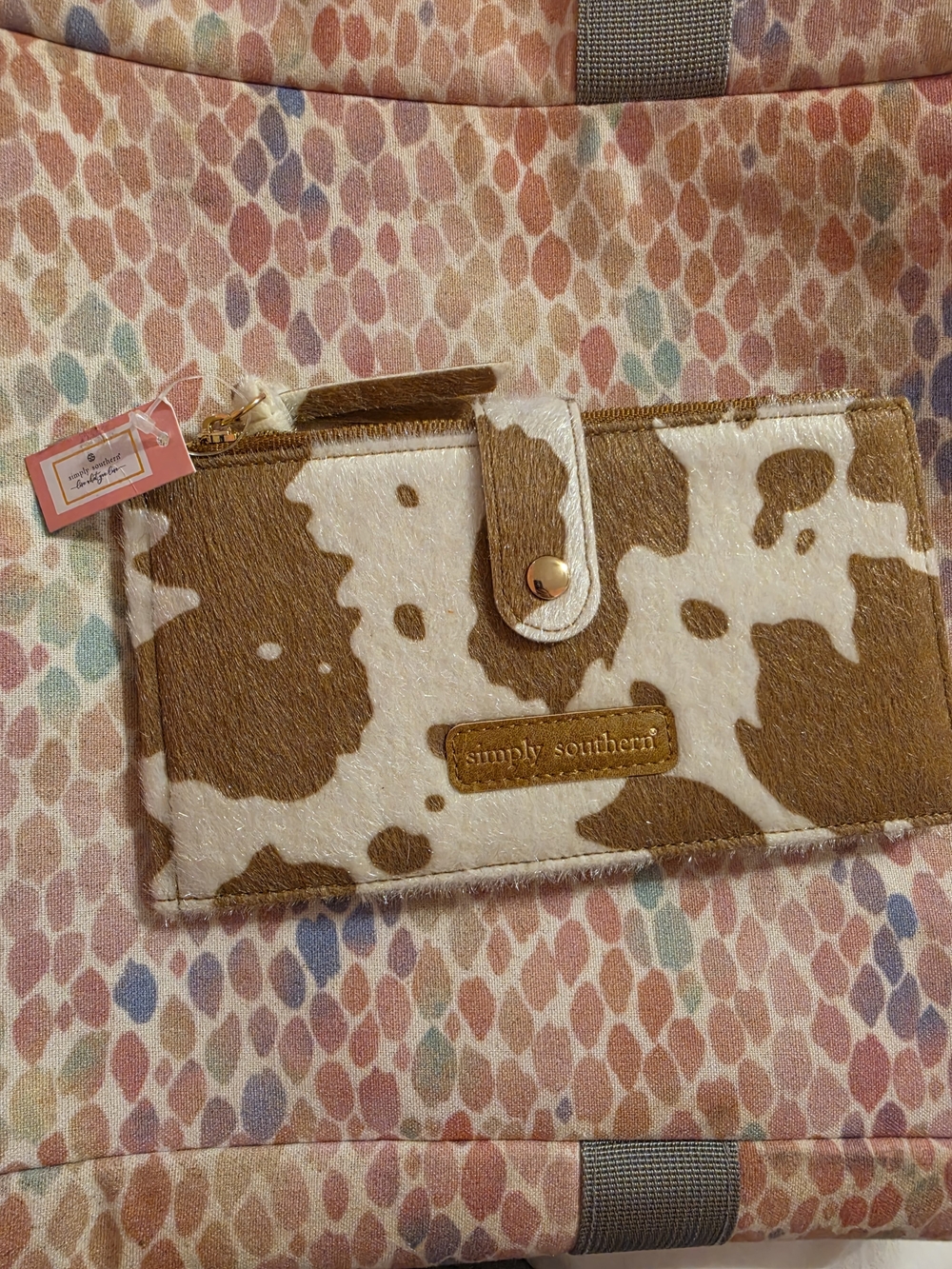Simply Southern Brown Cowhide Print Wallet BNWT!